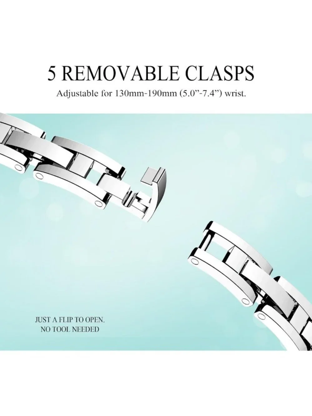 Slim Stainless Steel Bracelet for Apple Watch 38mm-49mm, Dressy Metal Strap for